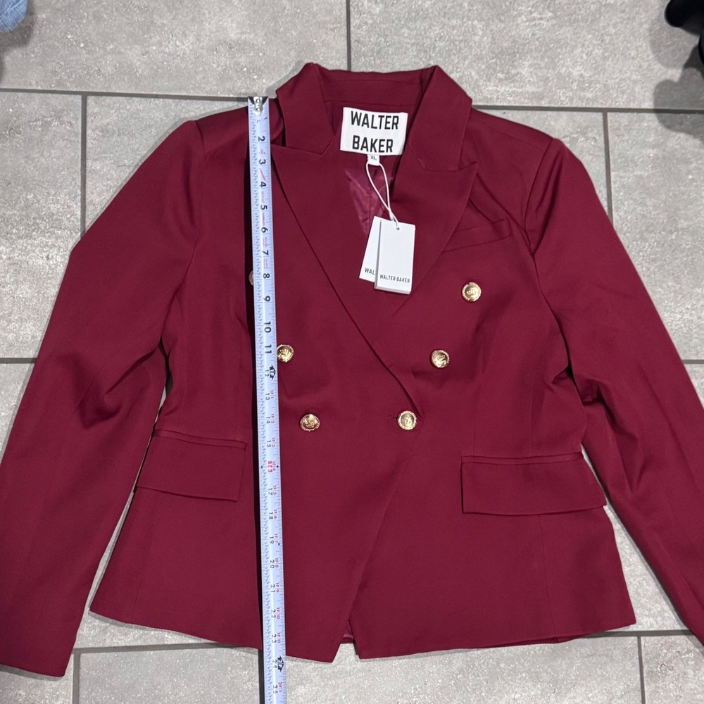 Walter Baker Phelps Blazer XL Wine Red NEW Double Breasted Gold Buttons $268 - Picture 8 of 10